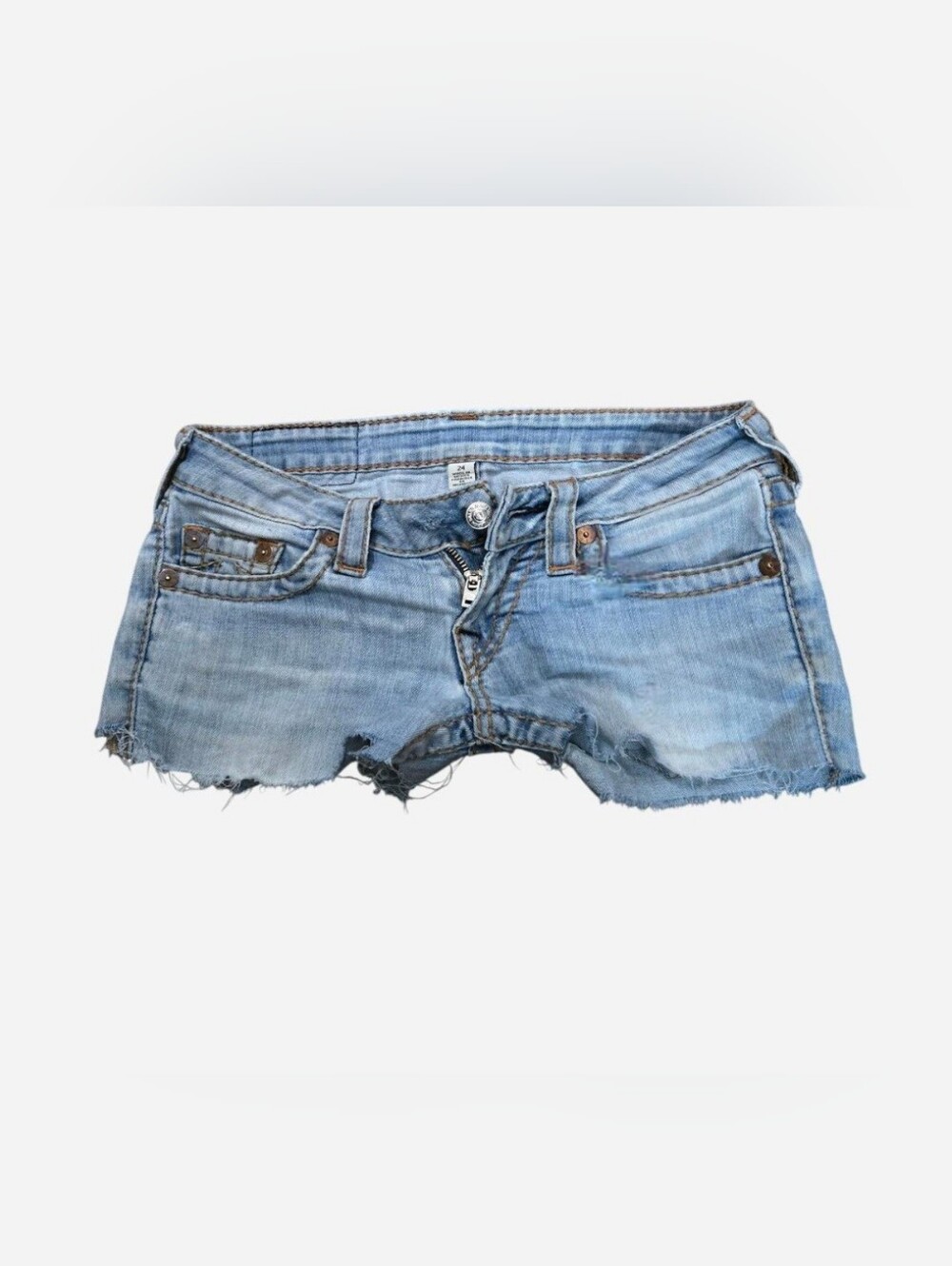 True Religion Low Rise Denim Shorts Size 24